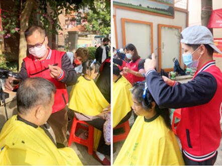 廣西專業(yè)美發(fā)學(xué)校義務(wù)理發(fā)活動(dòng)