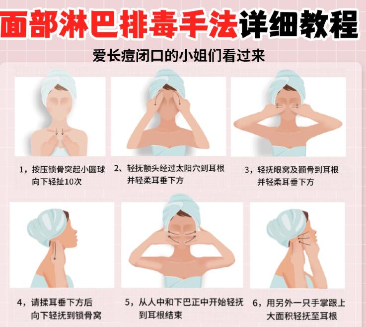 面部淋巴排毒教程，南寧美容教程分享