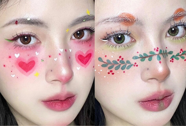 可愛圣誕節(jié)妝容，南寧化妝基礎(chǔ)教學(xué)