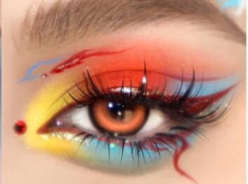春夏彩色眼妝，南寧彩妝培訓眼妝