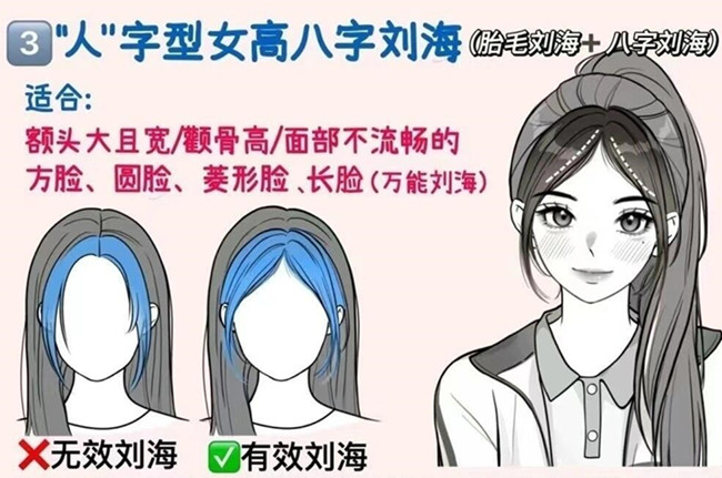 如何護(hù)理“人”字女高八字劉海教程，南寧學(xué)女發(fā)