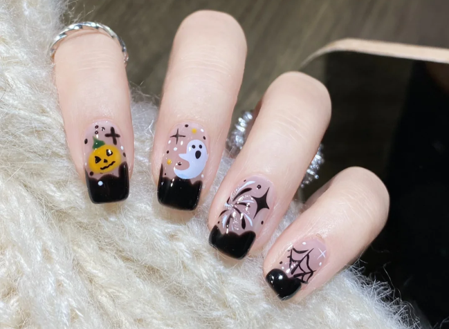 萬圣節(jié)煙花美甲，南寧美甲進修分享教程